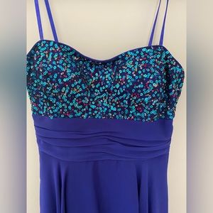 Strapless high low dress.